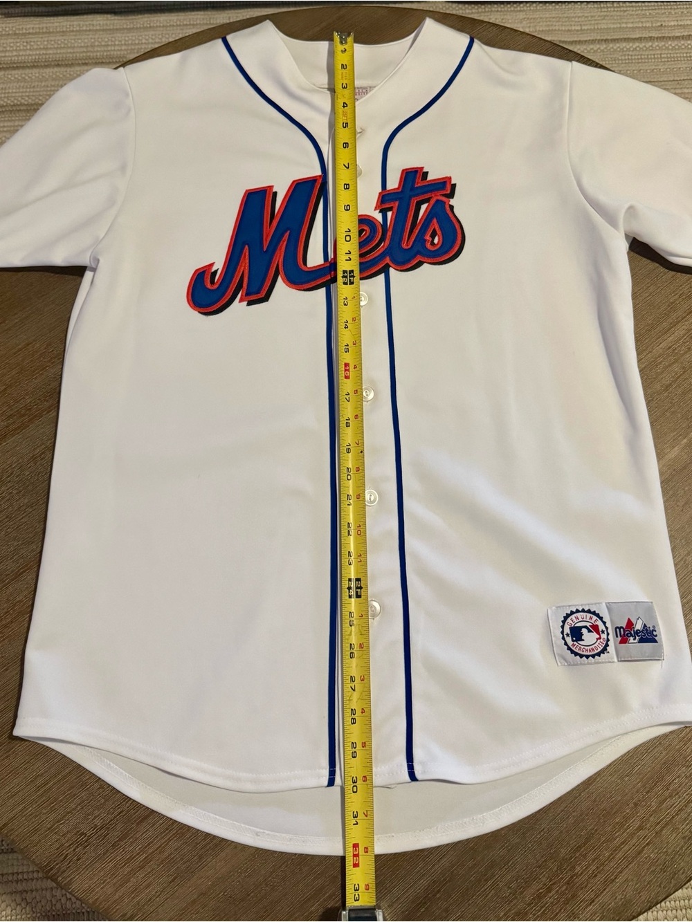 Majestic White New York Mets Jersey with Blue & Orange Script - Picture 5 of 6